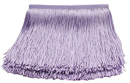 Yalulu 10 Meter Länge 15cm Breite Quaste Seidig Fransen Geschnitten Fransenborte Kostüm Quaste trimmen Garment Apparel Spitzenborte Nähzubehör (Lila)