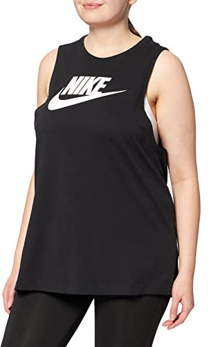Nike Damen W NSW Tank Mscl Futura New Vest, Black/White, M EU