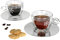 Luigi Bormioli 4-TLG. Teeglas Set I Weihnachten I 165 ml I Doppelwandige Glastasse + Edelstahl-Untersetzer I Thermo-Glas I Espresso, Mokka & Macchiato