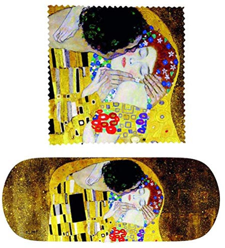 Klimt Le Baiser Glasses Holder, Fabric, Multicoloured, 16 x 6.2 x 3.5 cm