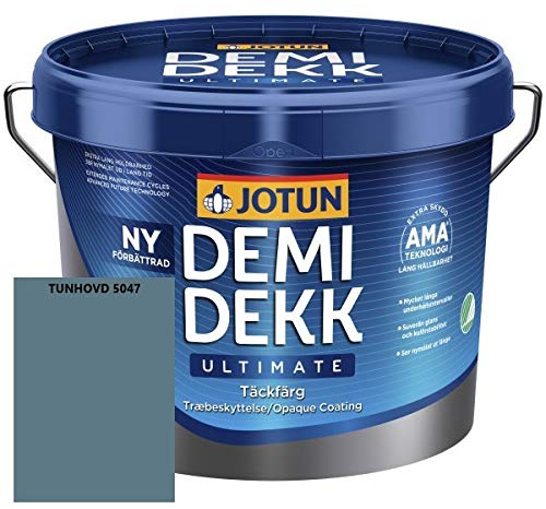 JOTUN Demidekk Ultimate Täckfärg Holzfarbe – Wetterschutzfarbe und Holzschutzfarbe für Premium-Qualität, 10 Liter TUNHOVD 5047