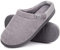 LongBay Damen Hausschuhe mit Memory Foam rutschfeste bequeme Slip-On Pantoffeln Grau,38-39 EU