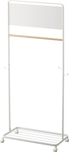 Yamazaki 5175 TOWER Porte-manteau pour enfants avec panneau, blanc, Acier/Bois/Nylon, minimaliste, 68.5 x 33 x 140 c m