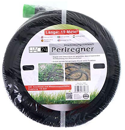 Garten Perlschlauch 15 Meter Bewässerungsschlauch Tropfschlauch mit Löchern Perl Wasserschlauch Schlauch