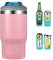 Gteller 4 in 1 Stainless Steel Can/Bottle Insulator, 14oz Two-Way Lids SUS Insulated Can Cooler, Beer Bottle holder (Pink)