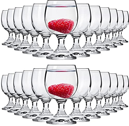 Alcohol Cage Likörgläser 40 ml - 24 Stück Set - Shot Gläser für Vodka, Tequila, Gin, Bourbon, Rum, Whisky - Mit Füßen - Spülmaschinenfest - Kristallglas Hohe Qualität