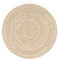 Paco Home Teppich Rund Wohnzimmer Jute Boho Ethno Muster Modern Handgefertigt Naturteppich, Grösse:80 cm Rund, Farbe:Beige