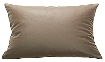 MOCOFO Weiches und kratzfestes Uni-Kissen Moderner und einfacher Kunstleder-Kissenbezug Sofa Schlafzimmer Wohnzimmer (Braun, 30)