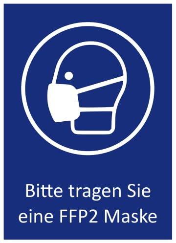 5 Aufkleber Bitte FFP2 Maske tragen Hinweis Schild zur Corona Maskenpflicht (FFP 2 Maske)