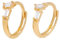 9 Karat Gold Double Offset Baguette CZ 12 mm Huggie Creolen