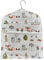 Jolee Fabrics Premium Oilcloth Peg Bags with Wooden Hanger - Large Waterproof Peg Bag, Clothes Clip Storage Perfect for Any Washing Line(Beige Foxes and Owls)
