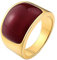 Dsnyu Edelstahl Ringe Herren, Siegelring Halbbogen Opal, Ringe Rot zum Jubiläum, Größe 57 (18.1)