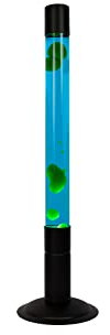 FISURA - Große grüne Lavalampe. XXL-Lavalampe mit schwarzem Sockel, blauer Flüssigkeit und grüner Lava. Stehleuchte 20 x 20 x 75 cm.