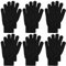 Boyiee 6 Paar Strickhandschuhe Erwachsene Vollfinger Handschuhe für Unisex Damen (Schwarz, M)