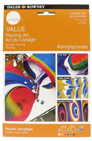 Daler Rowney Simply Value Activity Set, Acrylfarben Pouring, Malset