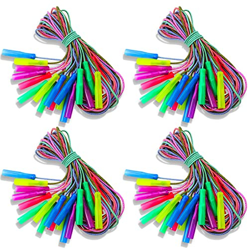 Honoson 100 Pcs Jump Ropes Bulk for Kids 7.8ft Adjustable,Multicolor