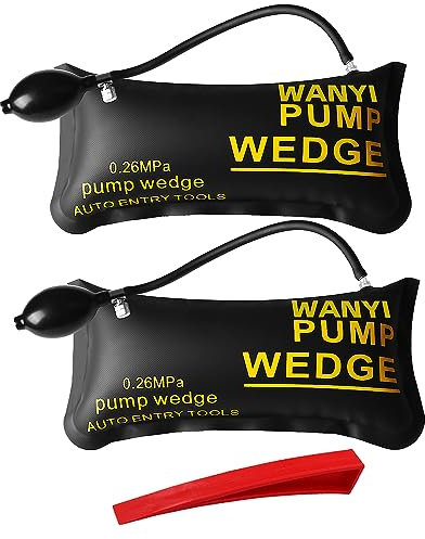 WANYI Air Wedge Up Bag TPU Fabric Air Wedge Pump Kits, Professional Pump Wedge Airbag, Inflatable Pump Bag Alignment Tool for Door Window Installation and Car Repair with 1Pcs Door wedge (2LR)
