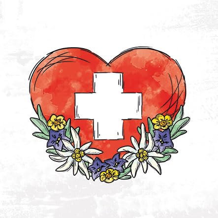 20 Servietten Städte & Länder Ein Herz für die Schweiz als Tischdeko. Papierservietten mit Motiv. Auch für Decoupage und Serviettentechnik 33x33cm