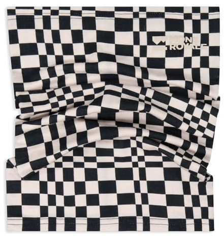 Mons Royale Daily Dose Neckwarmer Print Kariert - Merino Funktioneller vielseitiger Merino Schlauchschal, Größe One Size