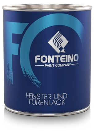 Fonteino Fenster und Türenlack 3in1 Holzfenster Fensterfarbe für Holz Metall Schwarz - 750ml