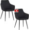 Albatros Esszimmerstühle 2er Set SALO, Schwarz - Modern und Stilvoll, bequemer Polsterstuhl - Eleganter Küchenstuhl, Stuhl Esszimmer oder Esstisch Stuhl im Retro-Look Samt
