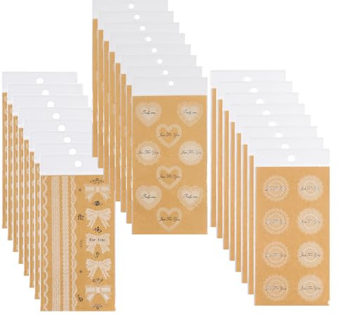 ONEBO 24 Blätter Spitze Aufkleber Set,Scrapbooking Sticker,Niedliche weiße Spitze Aufkleber,für Scrapbook Tassen Umschlag DIY Foto Laptops(3 Stile)