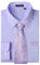 HISDERN Mens Shirt and Tie Set Lilac Long Sleeve Formal Dress Shirts with Pocket Wedding for Men Adult XL