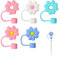 5 Piece Straw Covers, Flower Silicone Straw Caps, Cup Straw Covers, Reusable Straw Covers, Silicone Straw Topper, Stanley Cup Accessories, Stanley Straw Cup Lids