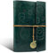 PU Leder Tagebuch, A5 Notizbuch, Vintage Skizzenbuch, Nachfüllbar, Bullet Journal Ringbuch, Dickes Papier Blanko, Reise-Notizbuch, Softcover 23.4cm x 16.5 cm (Grün)