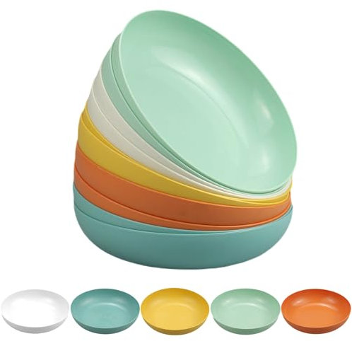 MytaYt 10 Stück Kunststoff Teller Set 14.5cm Essteller Plastik Mehrweg Unzerbrechliches Speiseteller Set für Pasta, Salat, Kuchen, Snack Usw (5 Farben)