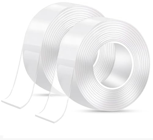 selutiya 10m Doppelseitiges Klebeband Extra Stark, abnehmbares, waschbares, geeignet für Fotowände, Teppiche, Büros, Küchen usw.