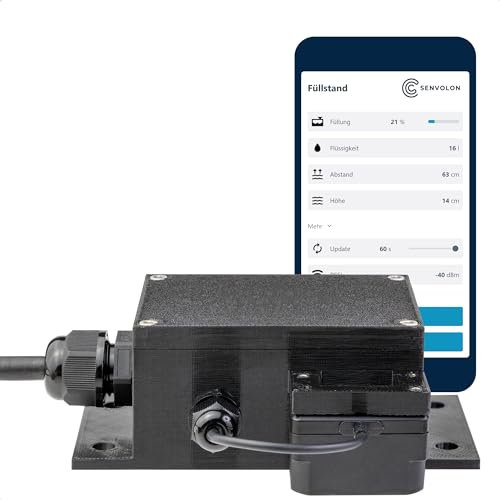 Senvolon Präzisions WLAN Füllstandsanzeige und Füllstandsmesser für Zisterne o. Tank - Smartphone Steuerung, Smarthome Integration, Made in Germany