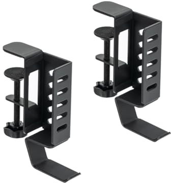 Kioball Desk Side Vertical Laptop Stand,No Drill Laptop Desktop Mount,Hanging Laptop Holder for Desk Side,Clamp on Desk Black
