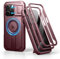 Dexnor Magnetica Cover Compatibile con iPhone 15 Pro con Copertura Della Fotocamera Scorrevole & Cavalletto Regolabile & Protezione Dello Schermo Integrata, Robuste Antiurto Custodie - Rosso Magico
