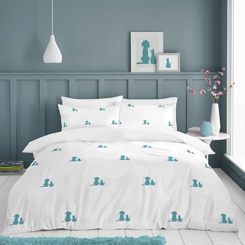 GC GAVENO CAVAILIA White King Size Duvet Cover Sets - Embroidered Animal Bedding Duvet Set (230x220 cm) - Breathable Quilt Cover King - Soft Bed Covers