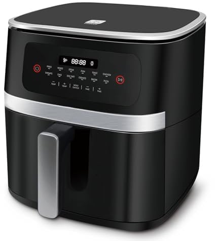 Friggitrice ad Aria 7 Litri, Airfryer Senza Olio XXL con Touch Screen, Friggitrice Con Display Digitale, 1800W, Modalità Shake, Timer, Ricettario, Temperatura Massima 200°c