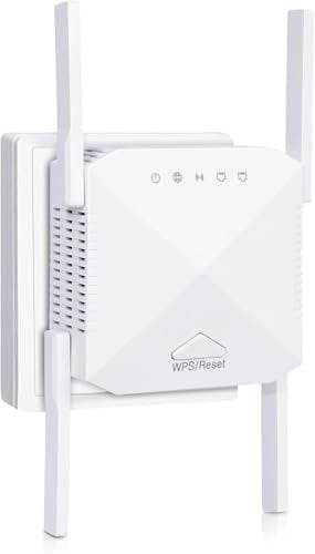 WLAN Verstärker 1200Mbit/s WiFi Repeater,Dualband 5GHz & 2.4GHz WLAN Repeater mit WPS,WiFi Internet Verstärker Kompatibel Allen Geräten,WiFi Range Extender Mit LAN/WAN Port