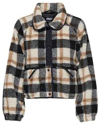 ONLY Damen Onlcalista Life Check Teddy Jacket OTW