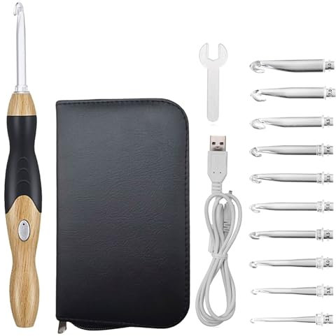 Häkelnadel-Set, leuchtend, 2,5–8,0 mm, digitale Stricknadel, Häkelzubehör für Handwerk, 11 Stück