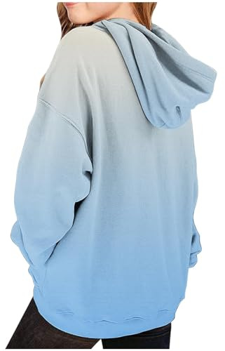 Keepink Jumpers for Girls UK Cute Oversized Hoodies Teen Girls Long Sleeve Fleece Hooded Sweatshirt Solid Casual Pullover Tops with Pocket Children Shirt Kids Preppy Clothes Age 4-14