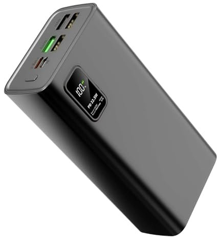 Power Bank 60000mAh,QC3.0 22.5W & USB C PD20W Fast Charge,Portable Charger, External Battery, 2 Input and 5 Output (QC & USB & Type C) for Mobile Phone, Camera, Pad, Headset etc