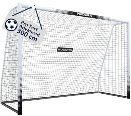 HUDORA Fußballtor Pro Tect Advanced – Outdoor Fußballtor mit Netz und wetterfester Ummantelung für Kinder/Erwachsene – Einfacher Aufbau im Garten – Hochwertige Torwand mit Reiß- und Klettverschlüssen