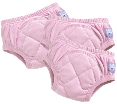 Bambino Mio (3 Pack) Training Pants for Toddlers Reusable Cloth Potty Pants Training Underwear, 2-3 Years, Pink, Baby and Toddler, Boys and Girls with Cross-Stitch