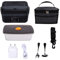 SPYMINNPOO Caja de Almuerzo con Calefacción, 1L Acero Inoxidable USB Caja de Comida Eléctrica Rápida Rápida Portable Microondas Calentador con Cuchara de Horquilla para la Oficina de (Gris Oscuro)