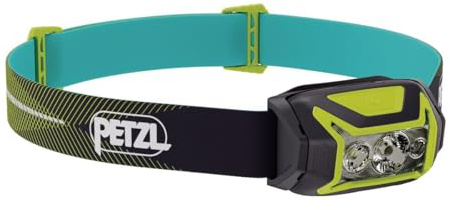 PETZL - ACTIK Stirnlampe – drei Beleuchtungsstufen, Weiß, Rot, 450 Lumen