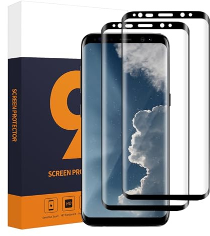 Carantee 2 Stück Schutzfolie für Panzerglas für Samsung Galaxy S8, 3D-Volle Bedeckung Ultra-Klar Kristallklar 9H Härte Dauerhaft Unzerbrechlich Samsung S8 Displayschutzfolie