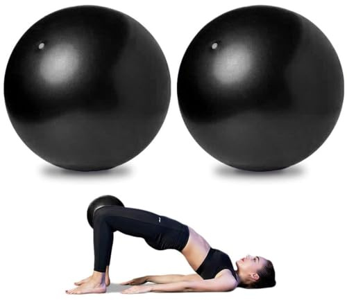 AOAVE 2er-Pack Pilates-Bälle, Yoga Barre-Bälle Mini-Übungsbälle, 22-25 cm Kleine Biegerbälle für Pilates, Yoga, Rumpftraining und Physiotherapie, Verbessert das Gleichgewicht