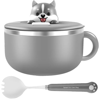 Bols à nouilles – Bol anti-chute, récipient portable, bol à nouilles micro-ondes, bol à nouilles isotherme en acier inoxydable de 1200 ml avec joint de dégagement de chaleur, grands bols à soupe pour