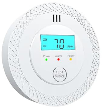 CO-Monoxid-Detektor weiß – 10 Jahre Akkulaufzeit, CO-Alarm, einfache Installation für Wohnmobil, Haus und Büro (1 Pack)