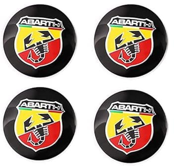 VAPORVERSE 4 Stück Auto Nabendeckel Aufkleber für Abarth 500 595 695 SS Grande Punto, Radnabenkappen Zierblende Felgen Aufkleber Nabenkappen Abzeichen Sticker,A-60mm